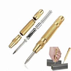 Automatic Center Pin Punch Spring Marking Holes Tool Wood Press Dent Marker Woodworking Tools For Center Punch Drill Bit