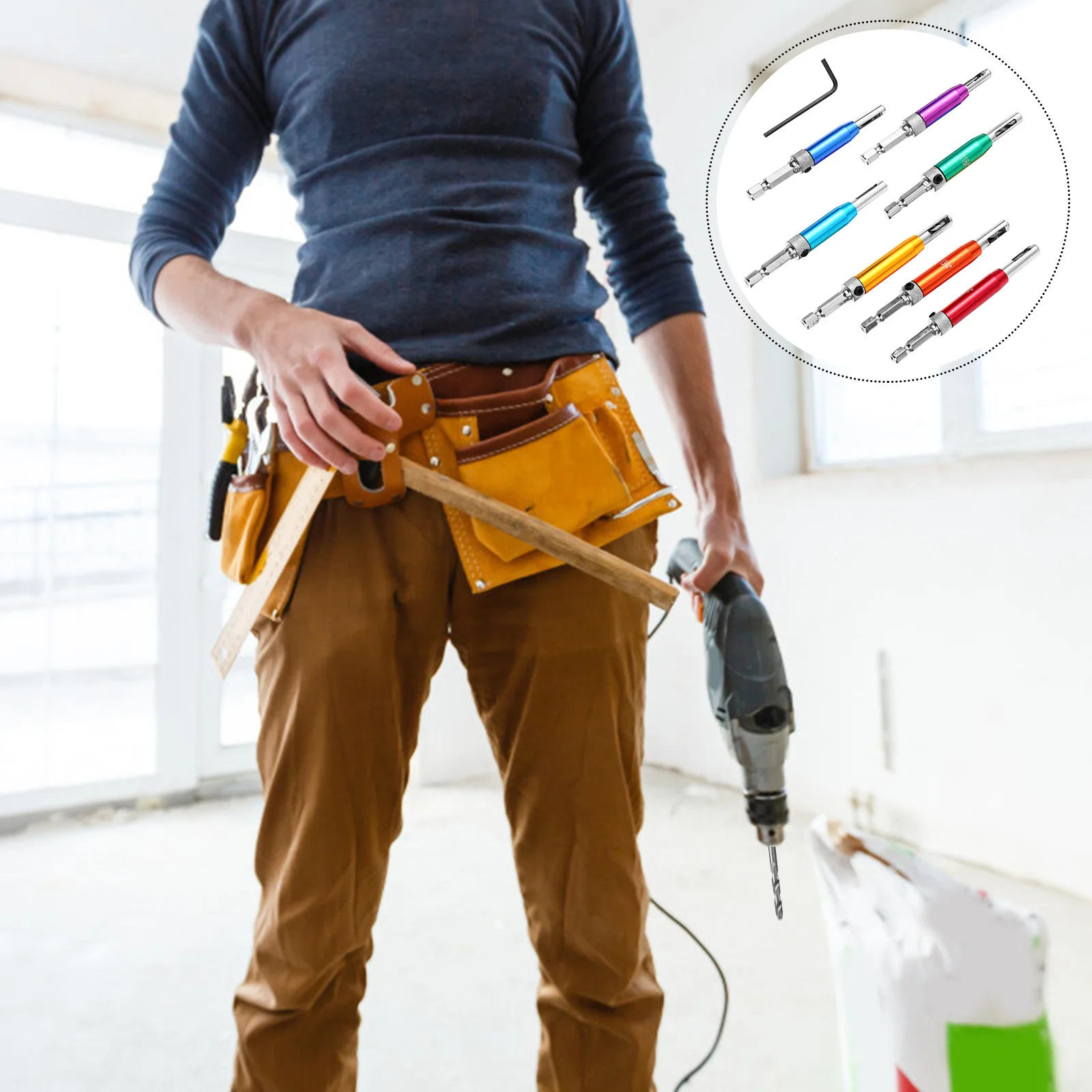 

7Pcs High-Speed Steel Hinge Drill Bits Precision Punch Locator for Door Furniture Cabinet Drilling Tool Drill Bit