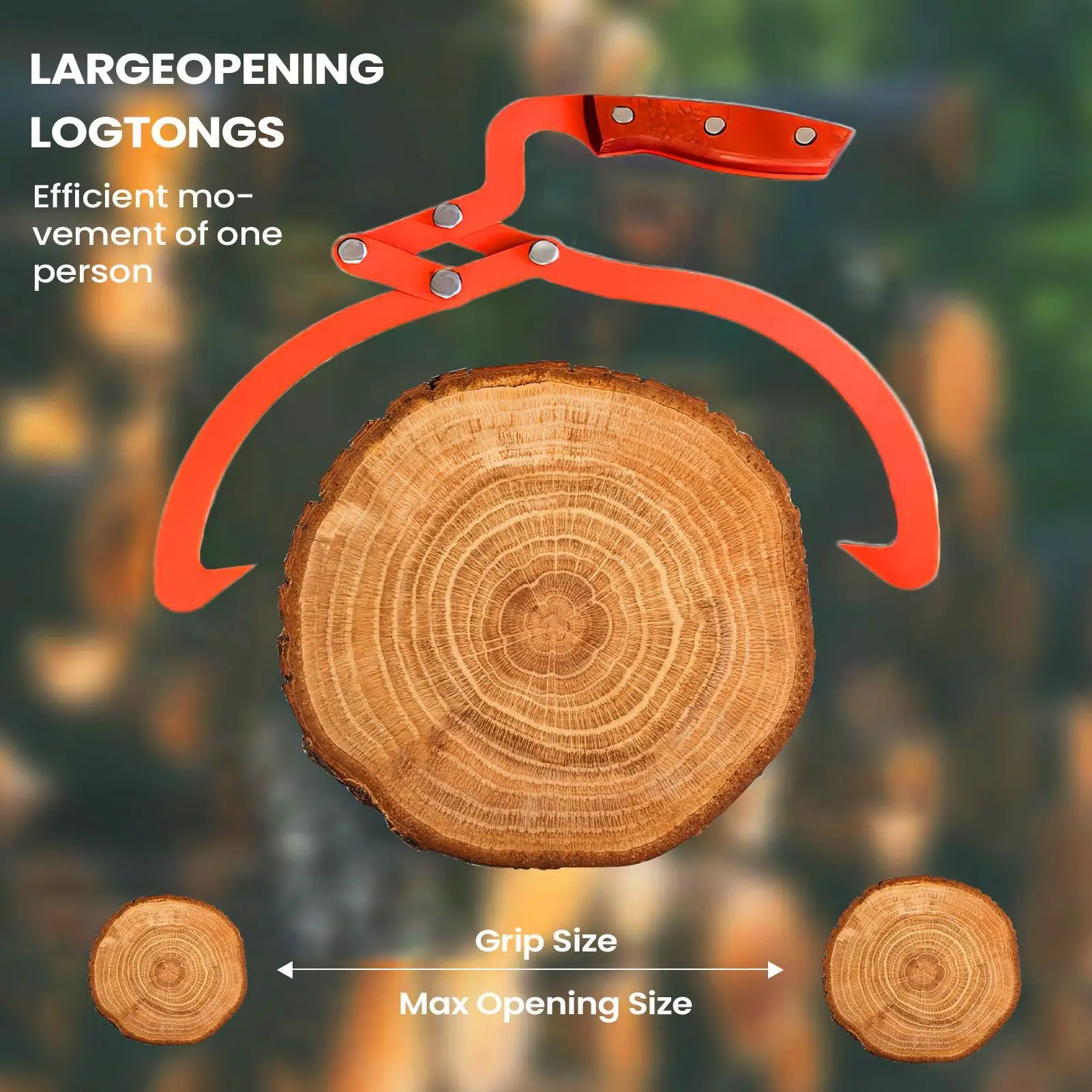 Cant Hook 20-Inch Heavy-Duty Stainless Steel Tool 2 Jaw Log Grapple For Forestry Branches Woods Outdoor Trucks ATVs Tractors