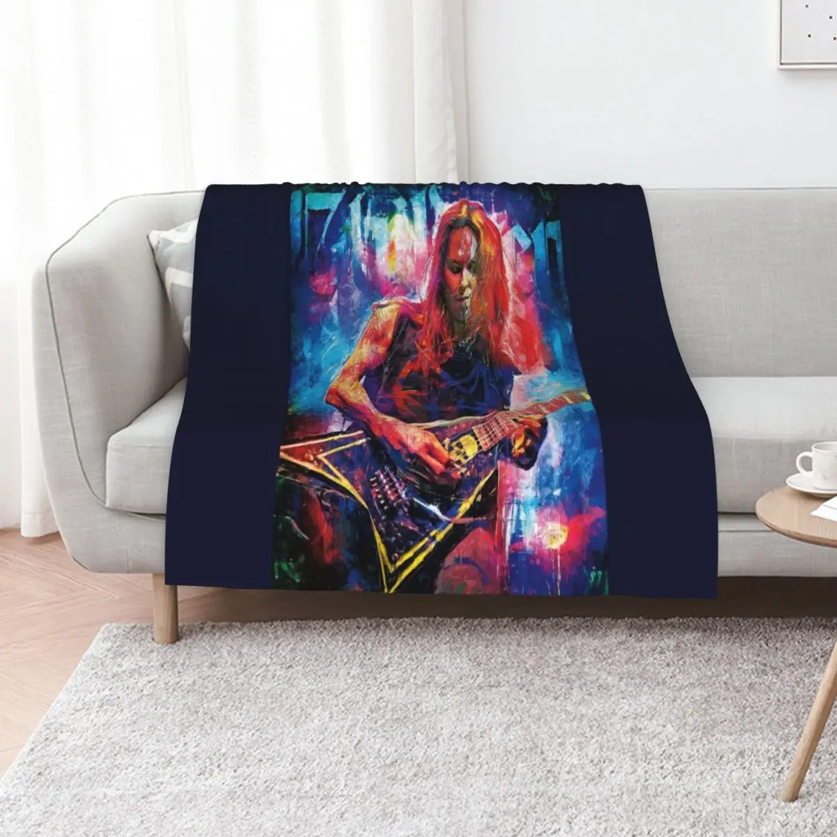 Children Of Bodom’s Alexi Laiho frontman tribute art Throw Blanket Luxury Hairy Thermal Cute Quilt Soft Beds Blankets