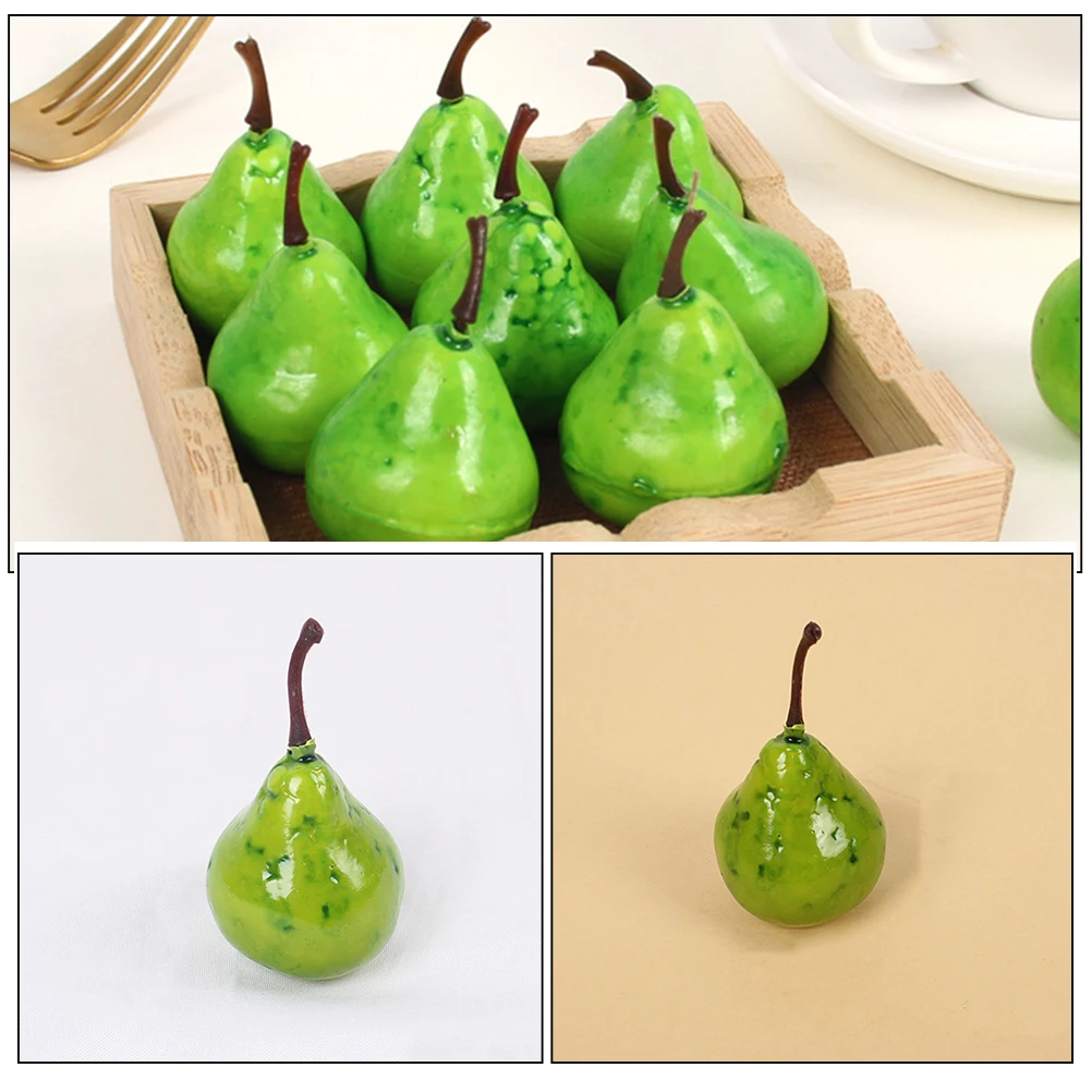 

20pcs Simulation Pear Artificial Fruit Decor Miniature Fake Decoration Educational Aids Game Props Shop Display