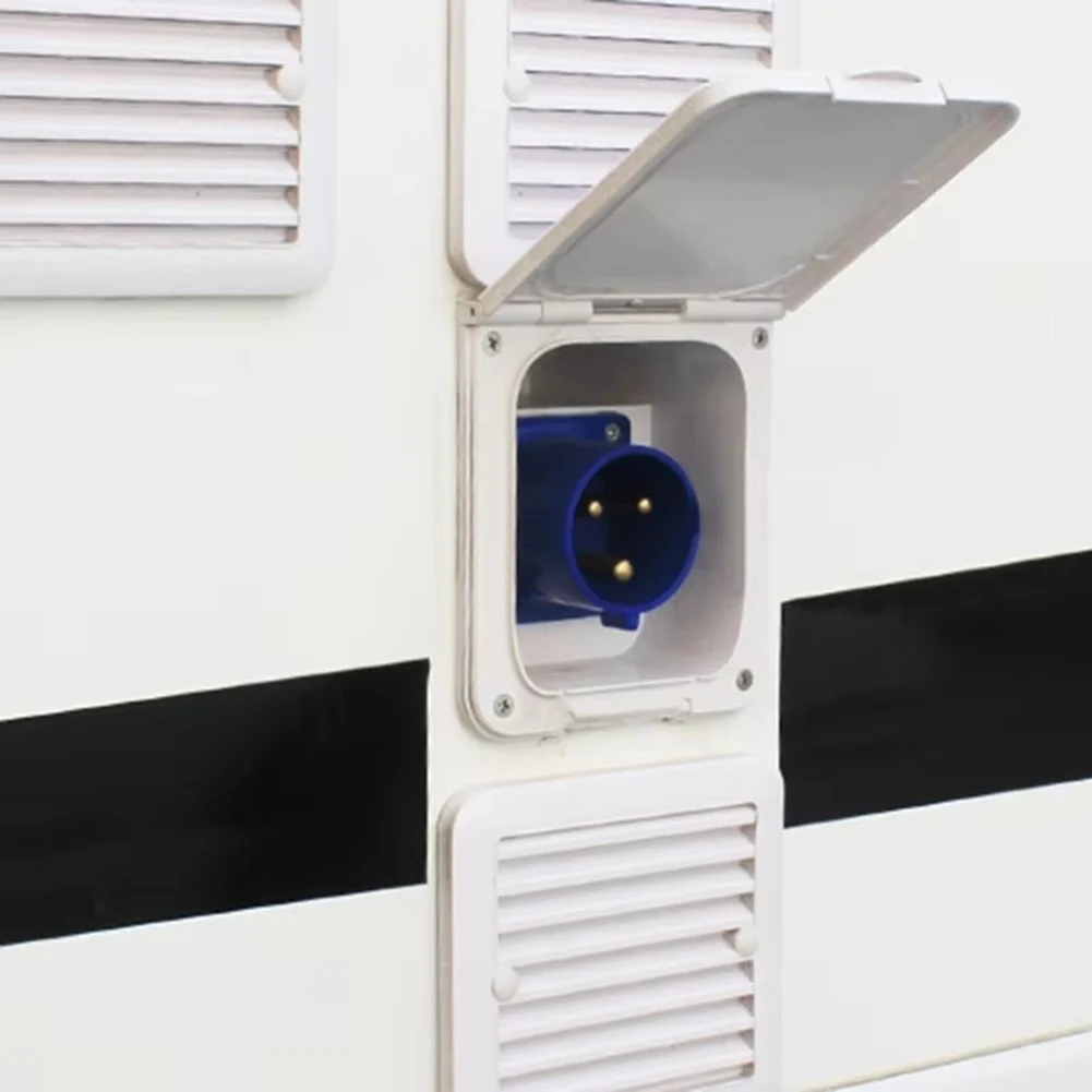 

Flush Inlet Socket 32A Power Outlet External Hook Up for Motorhome Trailer RV Power Inlet with Cable Exit Bottom