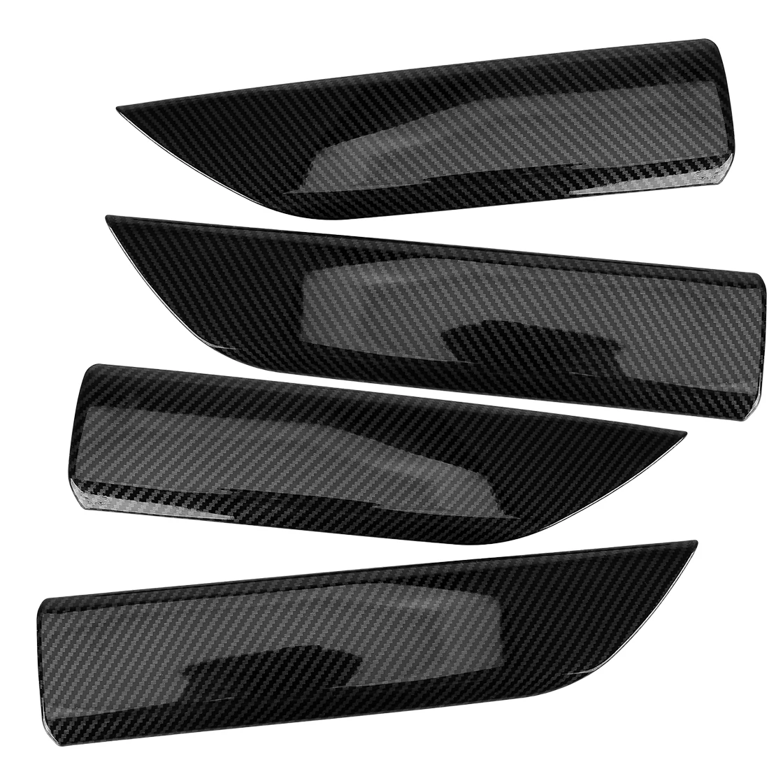 1Set Carbon Fiber Grain Interior 4 Door Panel Decor Trims Covers Fit for Chevrolet Silverado GMC Sierra Crew Cab Truck 2019-2023