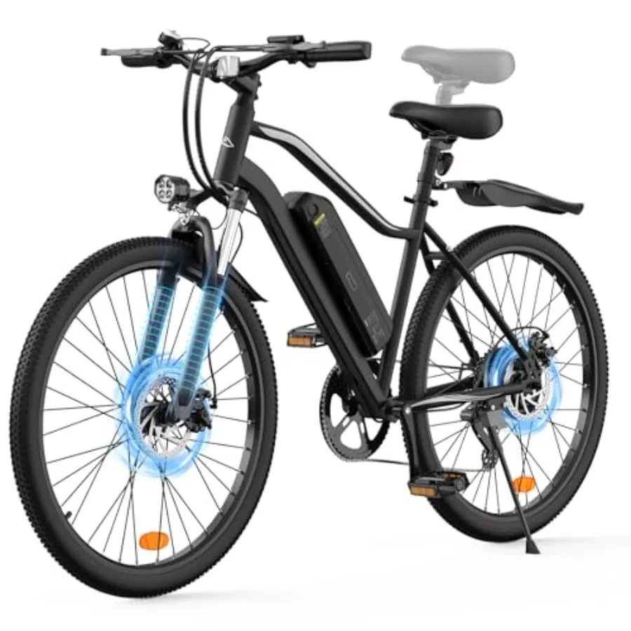 

Electric Bike for Commuting Mountain Roads: 1500W/1000W/750W Peak Motor, 55-Mile Range, 20MPH, 26'' Tires, Lightweight Aluminum