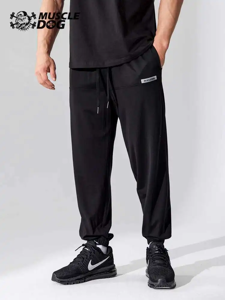 Summer Ice Silk Cuffed Thin Harem Pants Casual Black Plus Size Loose Sweat Trousers