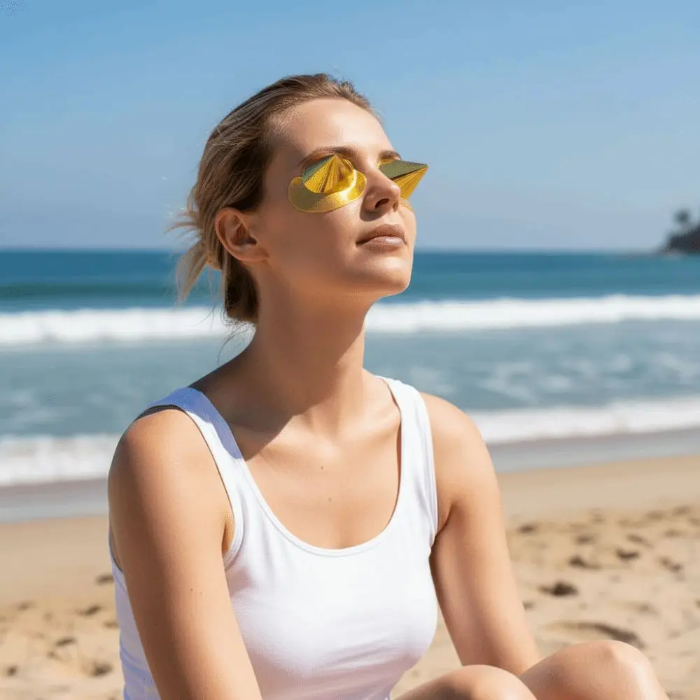 

200Pcs Disposable Summer Sunscreen Stickers Beach Tanning Comfortable Eye Protection Stickers Self-adhesive Premium