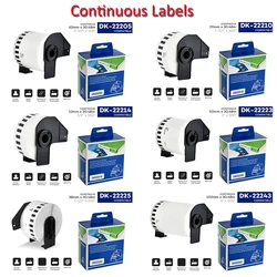 2Roll DK22205 Continuous Address Thermal Paper Label Roll DK-22205 DK22210 DK-22214 DK-22223 DK-22225 Compatible Brother Printer