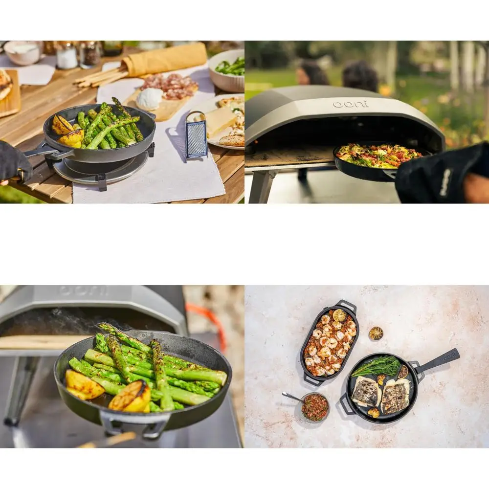 

9 Round Cast Iron Skillet Pan with Detachable Handle, Pre-Seasoned Non-Stick, Oven Safe, Ideal for Pizzas and BBQs