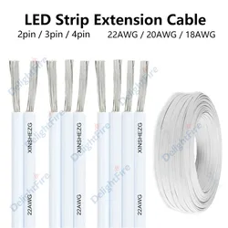 5-100m 2 3 4 Pin Flexible Electrical Wire Hookup PVC Tinned Copper Wire Flat LED Extension Cable For RGB WS2811 WS2812 Led Strip