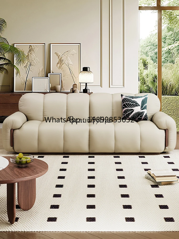 FF minimalist leather sofa with a layer of cowhide luxury sofa