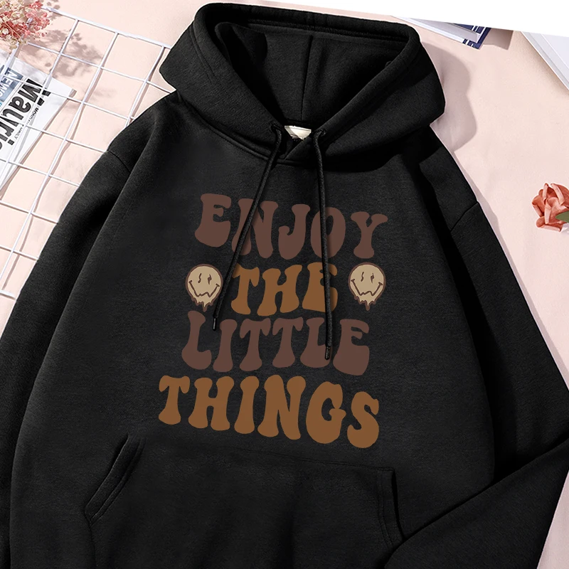 Enjoy The Little Things Colorful Printing Male Tracksuit Cotton Chic Hoodies Trendy O-Neck Sportwear Oversized Stylish Clothes