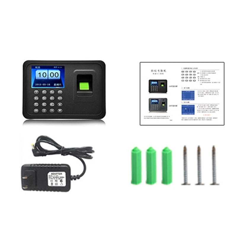 Plastic Attendance Machine Biometric Attendance System 1000 Fingerprint Capacity Support USB Driver Download UK Plug