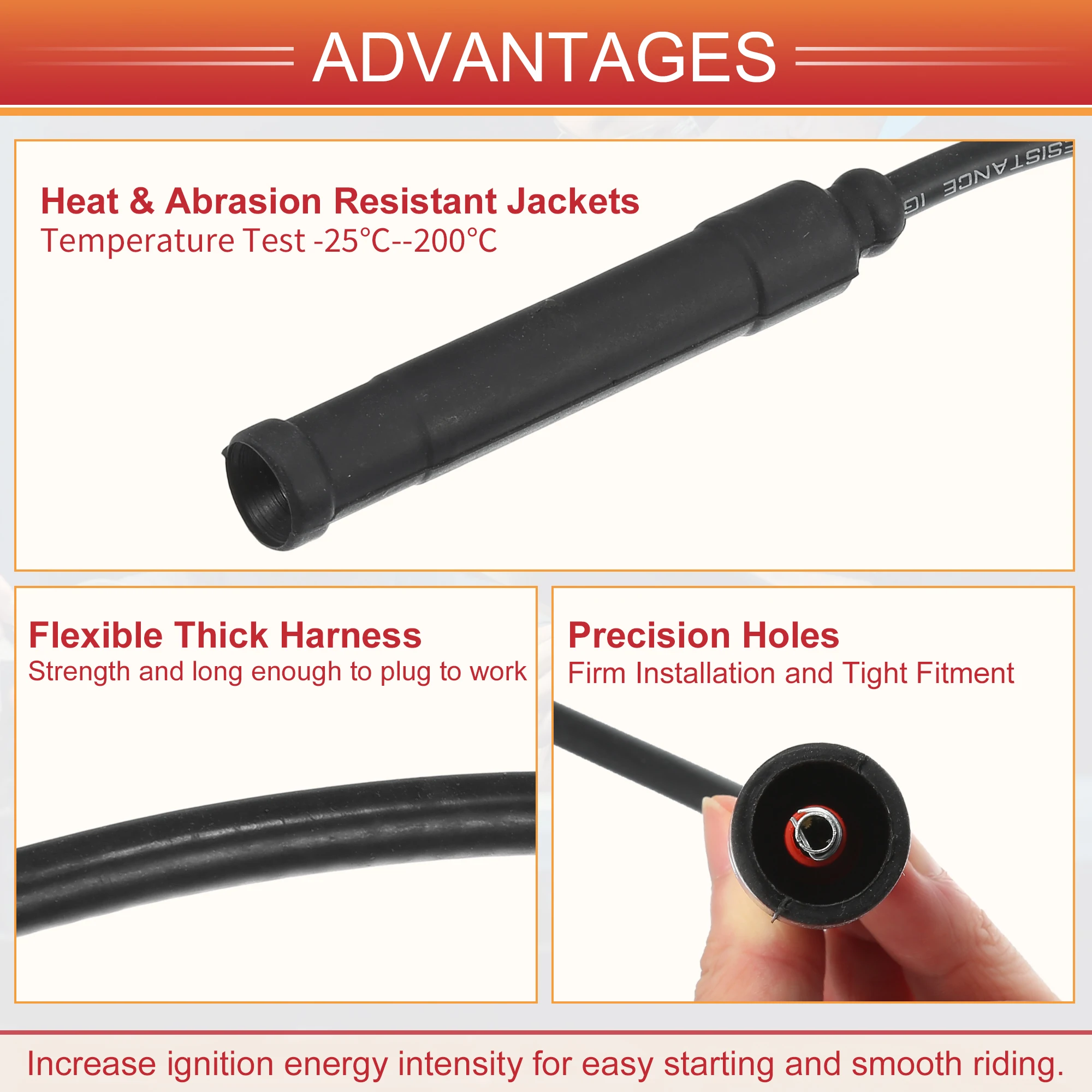 UXCELL 7 قطع كابل ملف الإشعال سلك توصيل الإشعال رقم. 12121714154 لسيارات BMW 3 Series 1986 #5