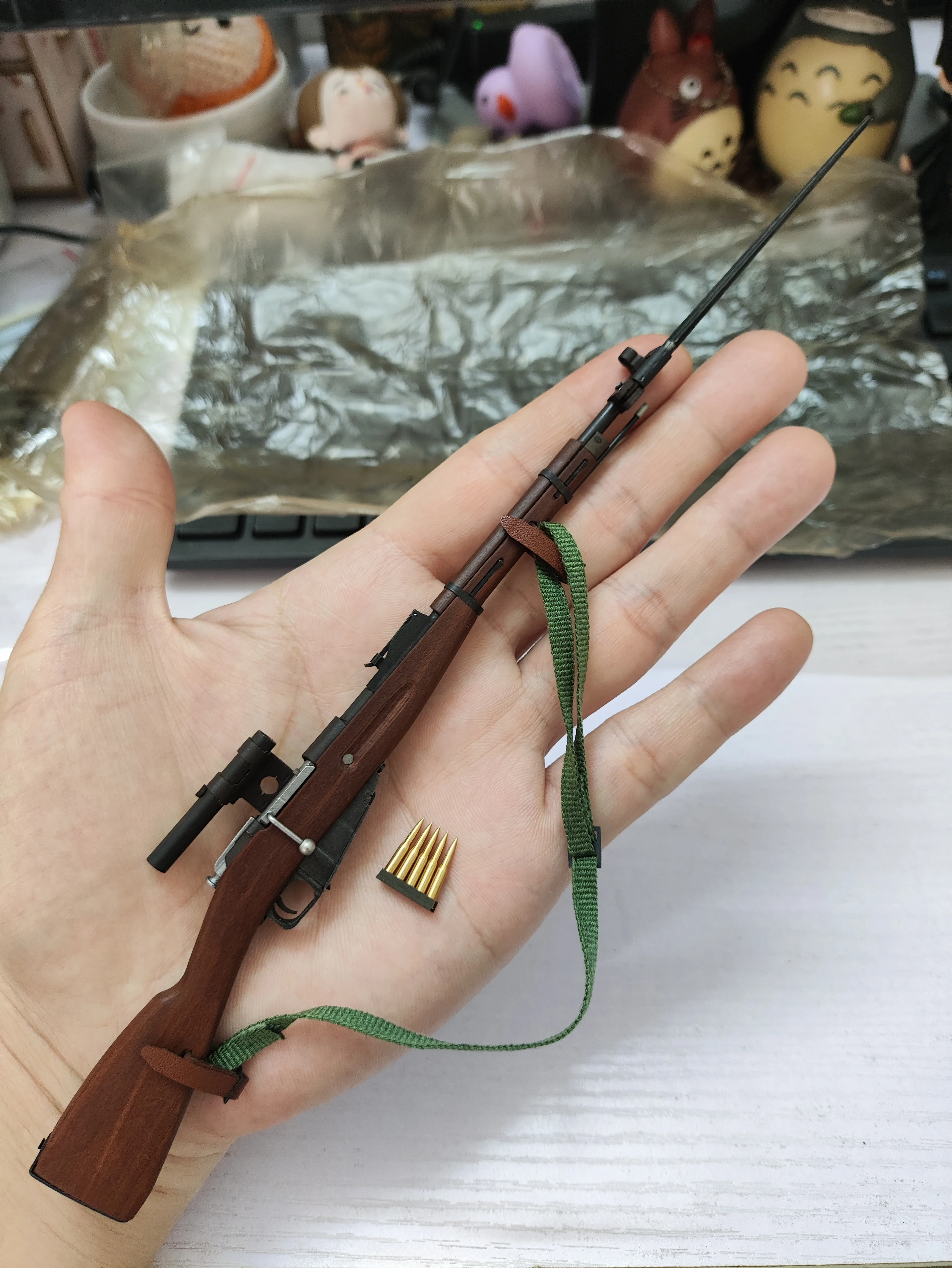 1:6 WWII Series Toy Gun Solid Wood Metal Handmade M1944 Mosin-Nagant Sniping Rifle Assembly Gun Model for Action Figures