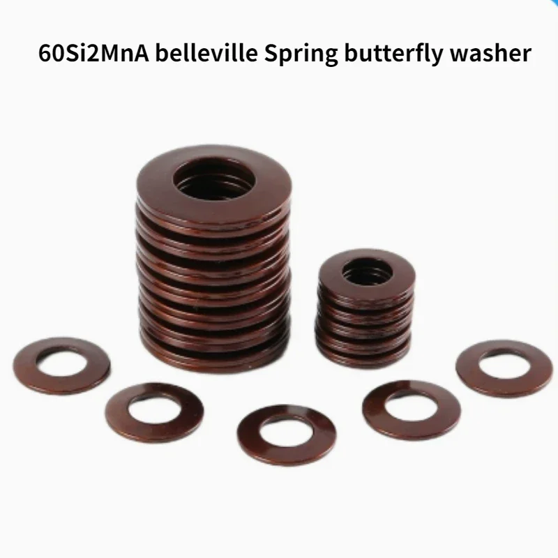 Thickness 0.2mm-2.5mm 60Si2MnA Belleville Compression Spring Washer Disc Spring Outer Dia 8mm-40mm Inner Dia 4.2mm-20.4mm