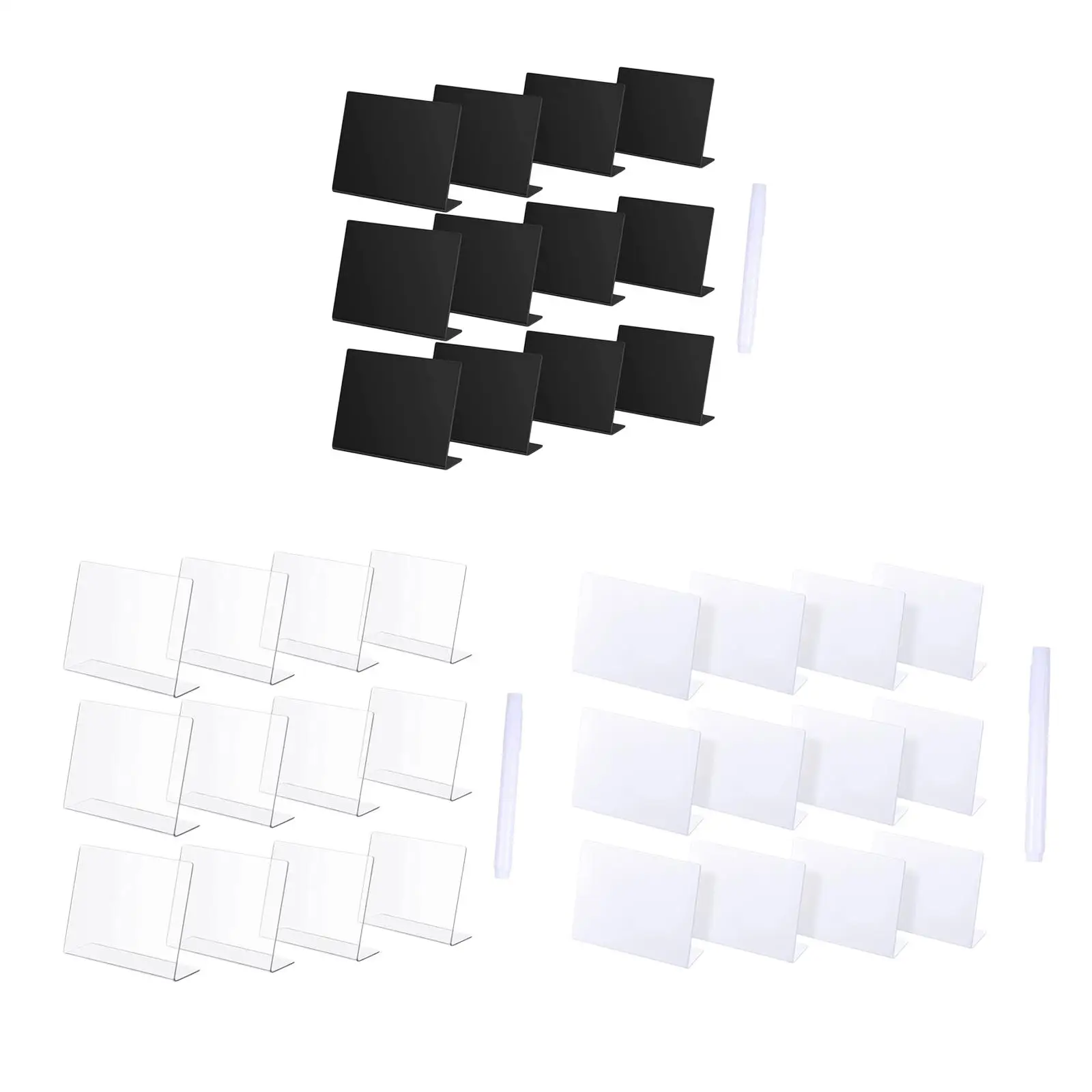 12Pcs Acrylic Tabletop Message Board Erasable Wedding Table Number Board Memo