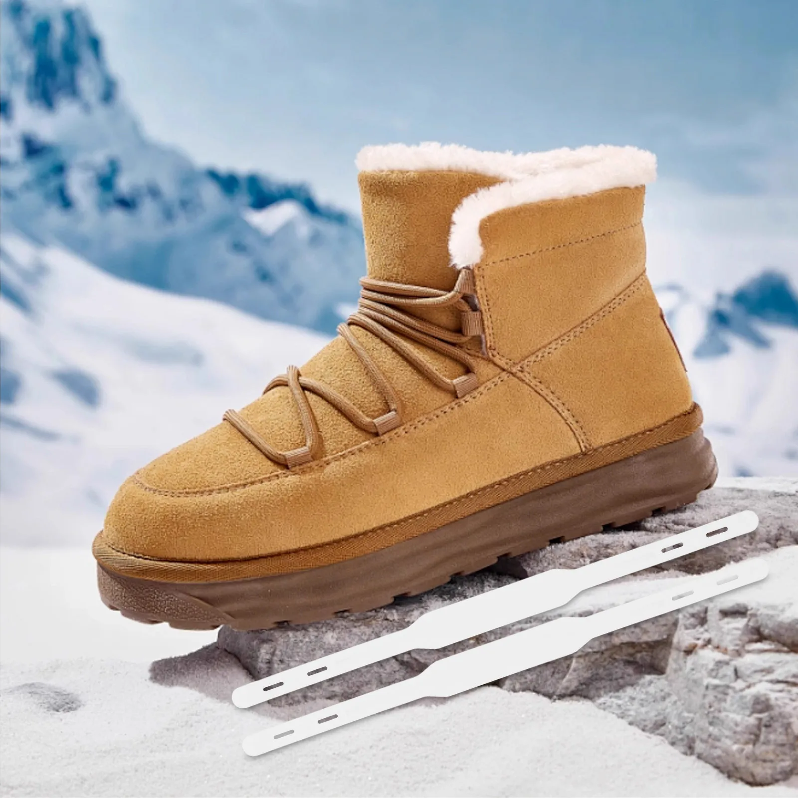 เชือกรองเท้าซิลิโคน 4 ชิ้น สำหรับรองเท้าผ้าใบ เชือกรองเท้ายืดหยุ่น ไม่ต้องผูก สำหรับรองเท้ากีฬา รองเท้าบูทหิมะ อุปกรณ์กลางแจ้ง ป้องกันการลื่น