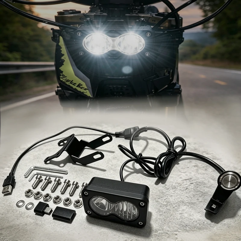 Trontech Dual Lens USB Headlight, IP67 Plug & Play Baja Front Light for Light Bee X Talaria Segway E-Moto Dirt Bike