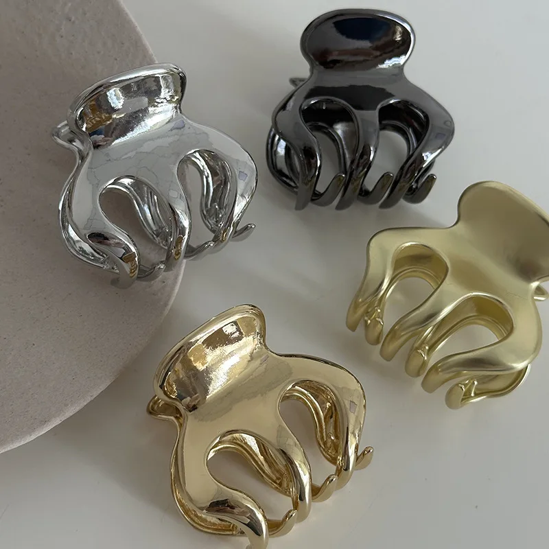 النساء غير النظامية الهندسة المعادن الشعر مخلب المشابك Hairgrip الفاخرة مقاطع الشعر دبابيس الشعر ذيل حصان حامل الفتيات اكسسوارات للشعر