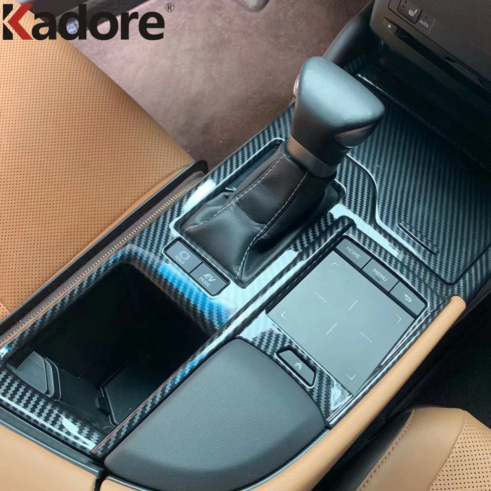 Car Center Console Gear Shift Box Panel Cover Trim For Lexus ES 250 350 300h 2019-2022 2023 2024 Carbon Interior Accessories