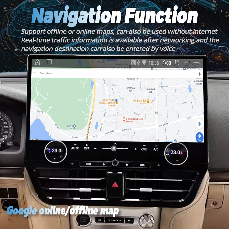 19.8" Android 13 Car Radio Touch Screen For Toyotas Lands Cruisers LC200 LC300 2008-2015 Carplay GPS Video Player Multimedia HU