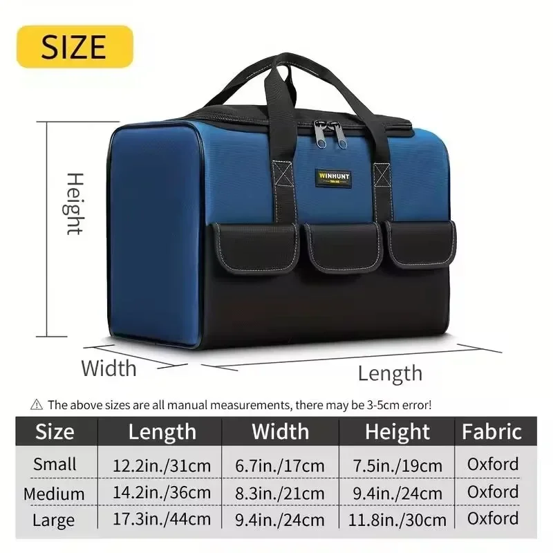 Waterproof Multi Pockets Tool Organizer Tool Pouch with 30% More Capacity for Electrician Tools Square