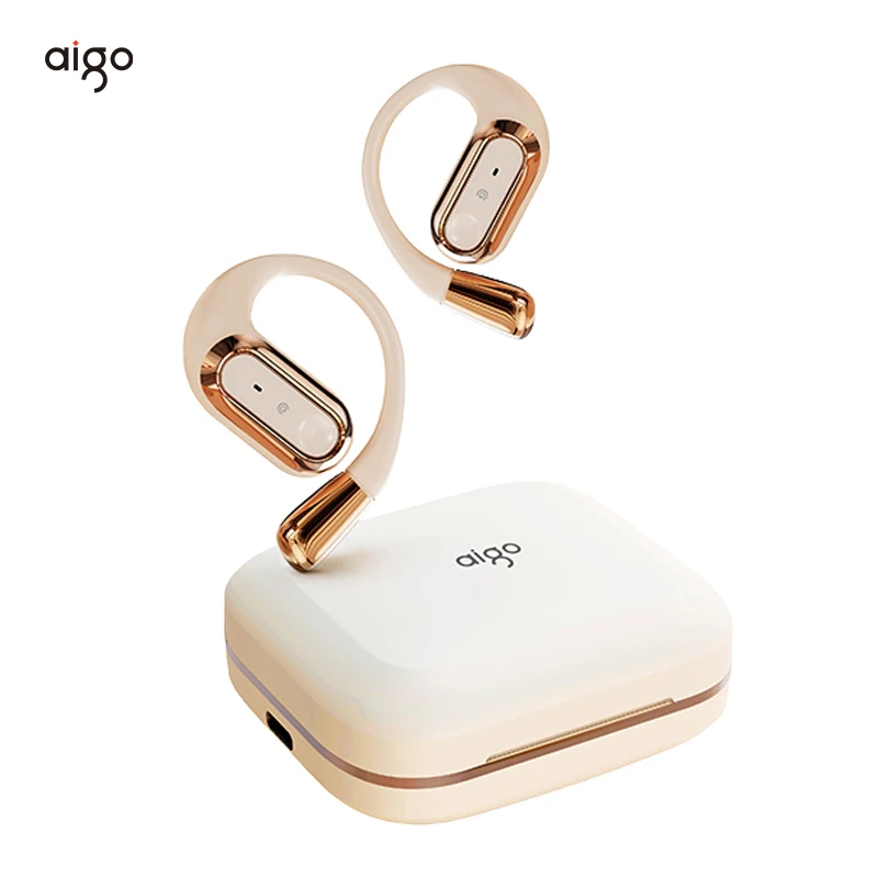 Aigo Ear Hook Wireless Headset Bluetooth 5.3 Long Battery Headphone Outdoor Sports Earphones With Digital Display Adult Gifts