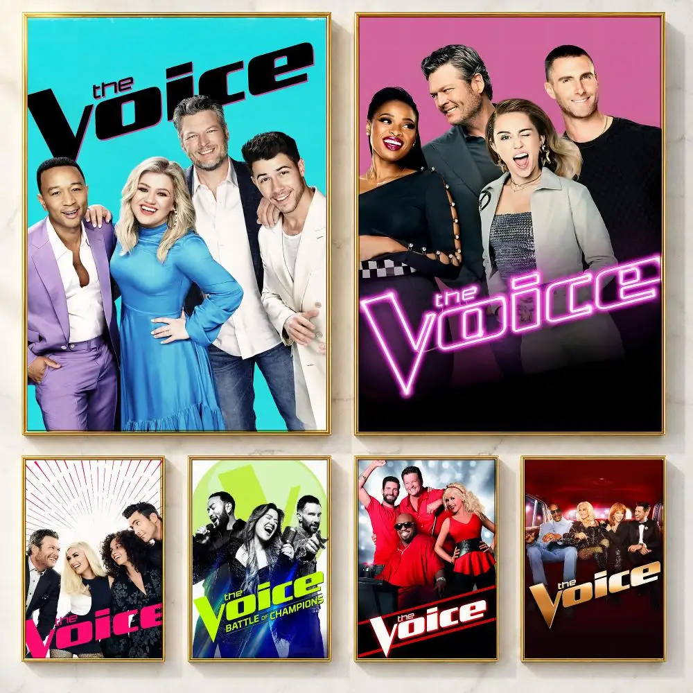 Popular Music Competition The Voice Poster Self-adhesive Art Poster Decoracion Painting Wall Art White Kraft Paper Home Decor