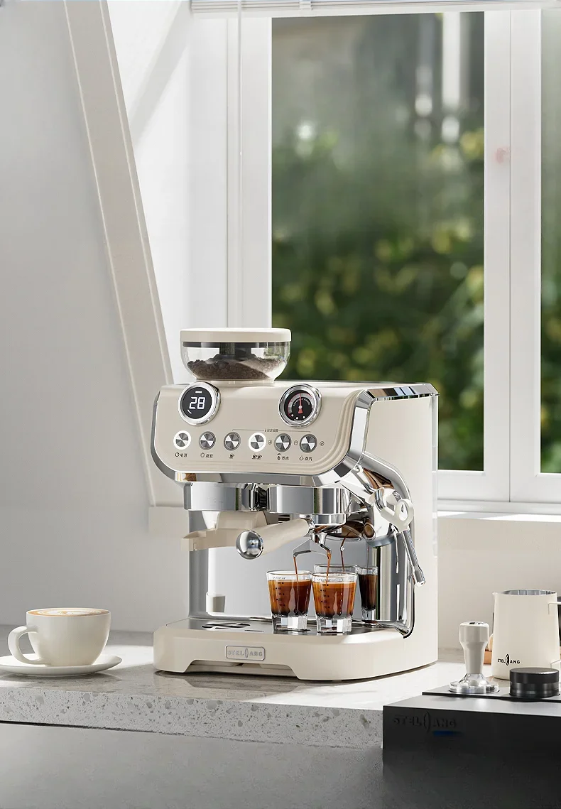 Modern simple coffee machine Italian household freshly ground bean all-in-one machine Small full semi-automatic