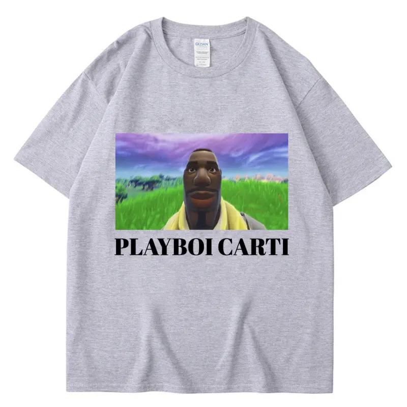 Rapper Playboi Carti Funny Meme Print T-Shirt Men Women Oversized T Shirts Hip Hop Rap Style Cotton Casual T-Shirts Streetwear