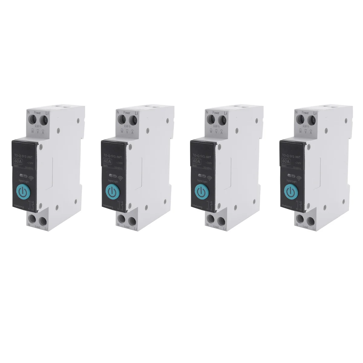 

4X 40A Tuya Single Phase Din Rail WIFI Smart Energy Meter Timer Power Consumption Monitor KWh Wattmeter, with Metering