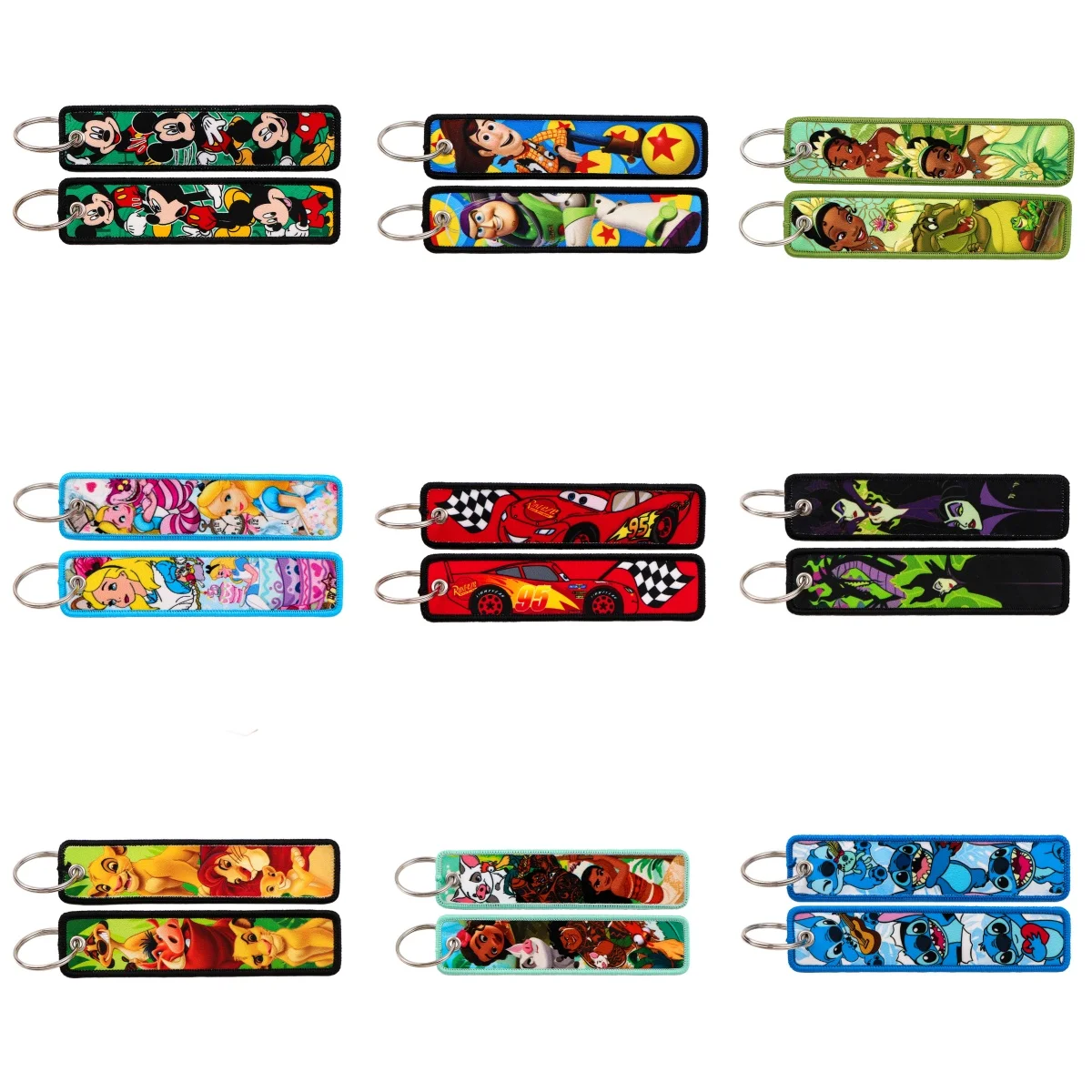 مضحك الساحرة التطريز مفتاح Fobs الكرتون الأميرة مفتاح العلامات المفاتيح للدراجات النارية سيارات مفتاح حامل أنيمي مجوهرات هدايا تشافيرو