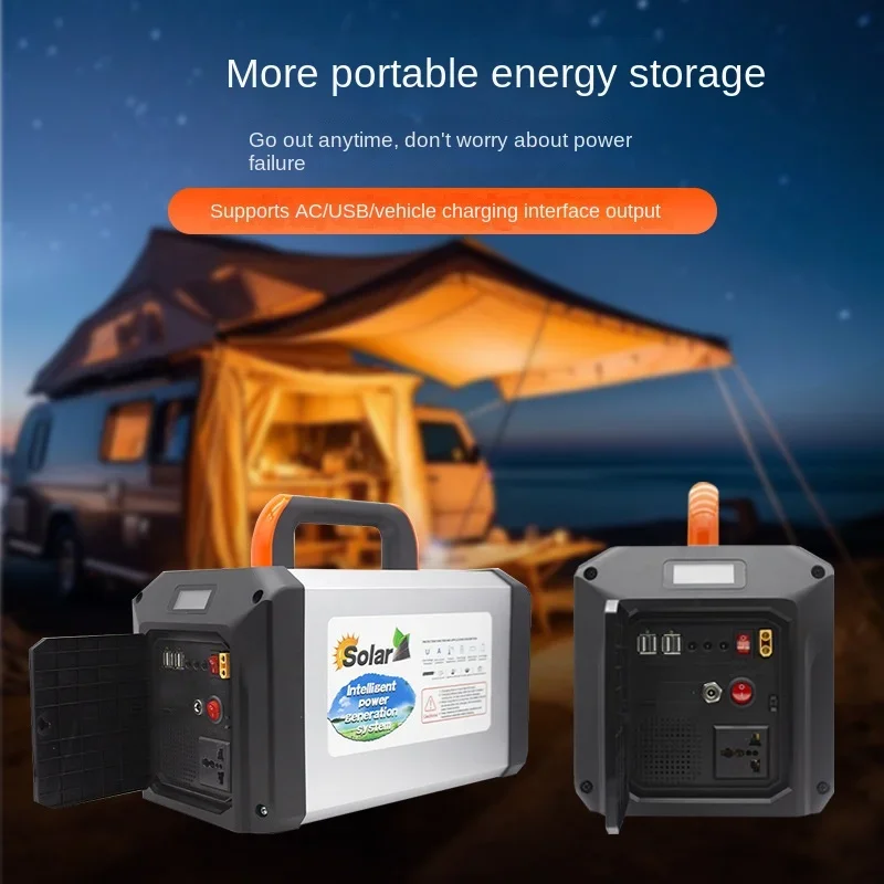 Estación de energía portátil para exteriores, dispositivo de energía solar de 500W, autoconducción, para viajes, acampada, apagón de emergencia para el hogar, 220V, novedad