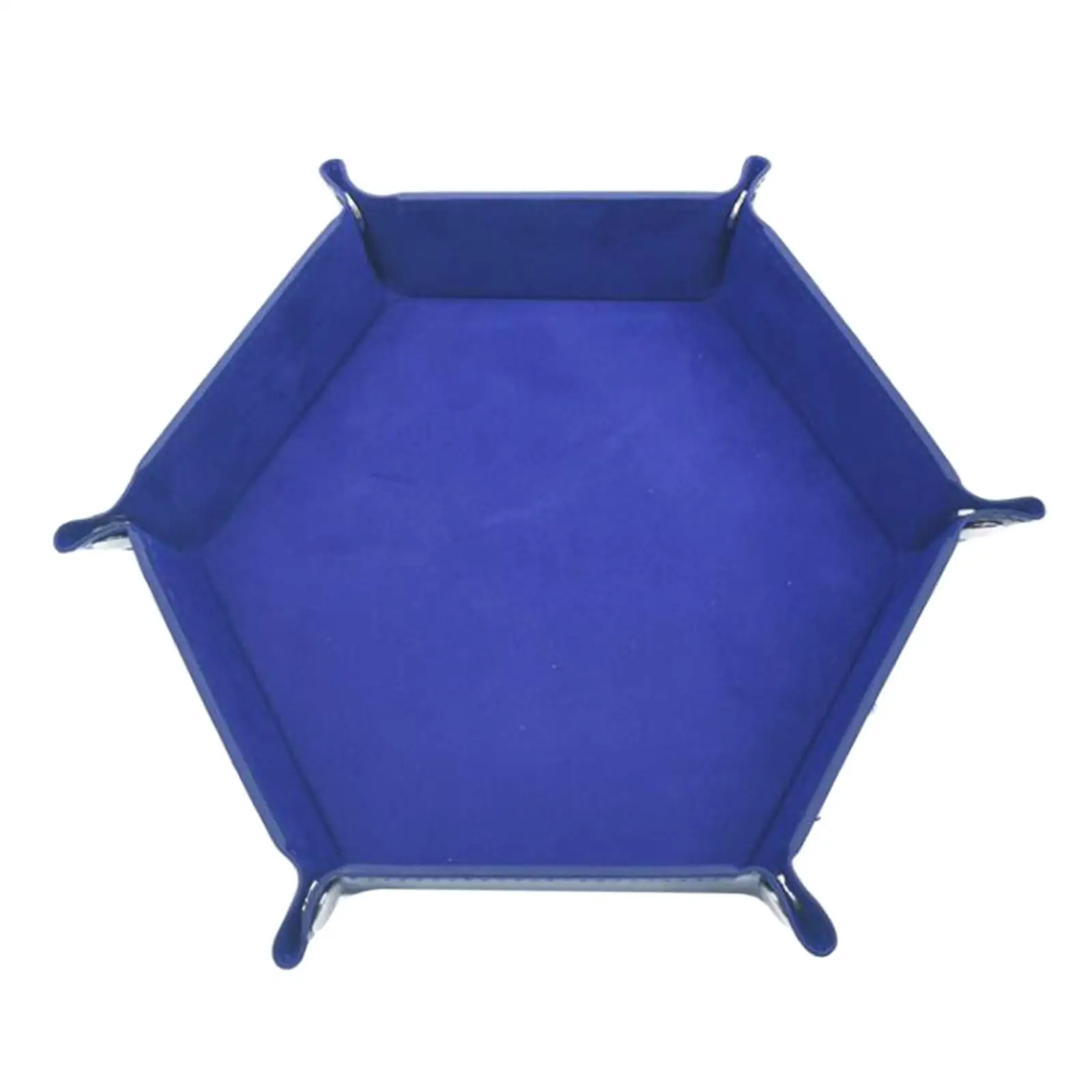 Large Dice Roll Tray PU Leather Foldable Hexagon Organizer for Candy Keys and Tabletop Roleplaying Games
