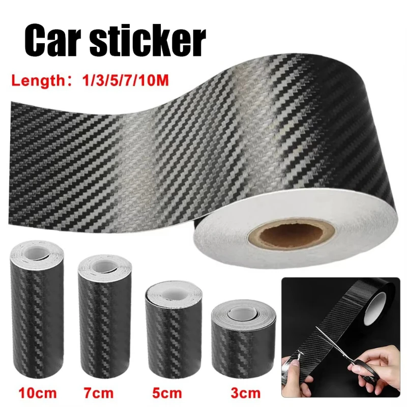 Rollo de cinta adhesiva automotriz de fibra de carbono, película protectora negra mate para coche, película autoadhesiva, accesorios de película 3D para coche, 1/2 Uds.