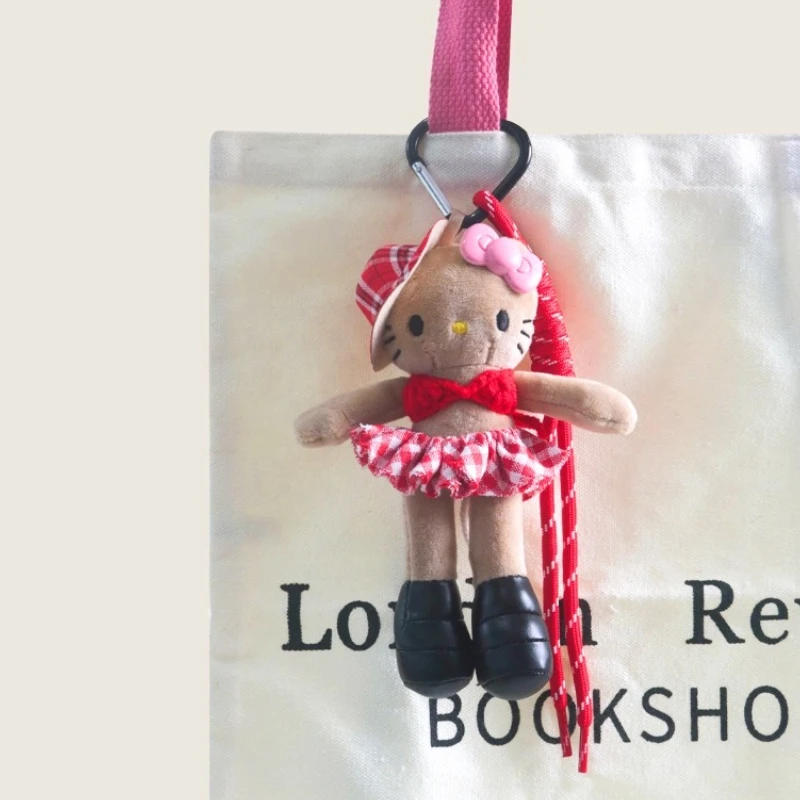 

Miniso Kawaii Hellokitty Plush Keychain Melad Color Cartoon Leopard Pendant Hanging Decoration Childrens Doll Toy Gift for Girls