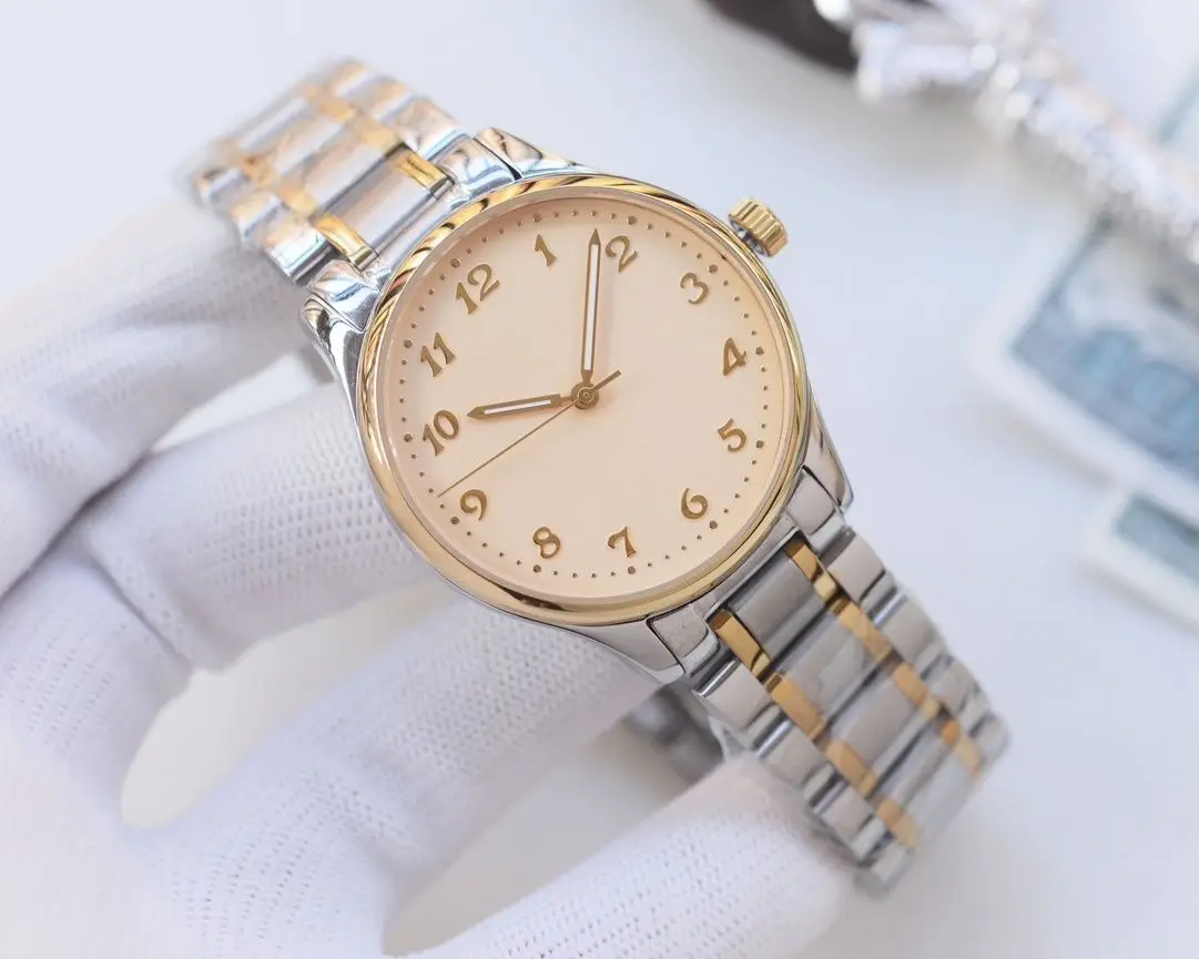 Classic Designer Style Men's Watch Women's Watch Couple Quartz Wristwatch Stainless Steel Case Leather Strap Waterproof Shock‑Resistant Elegant Clock For Wedding Anniversary Festival Gift