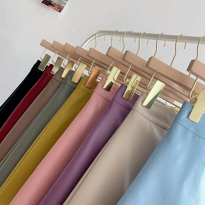 Solid Zipper Wrap Hip Leather Skirt Autumn Winter New Korean High Waist Mini Skirt Female Chic Sexy Club A-line Pu Skirts Women