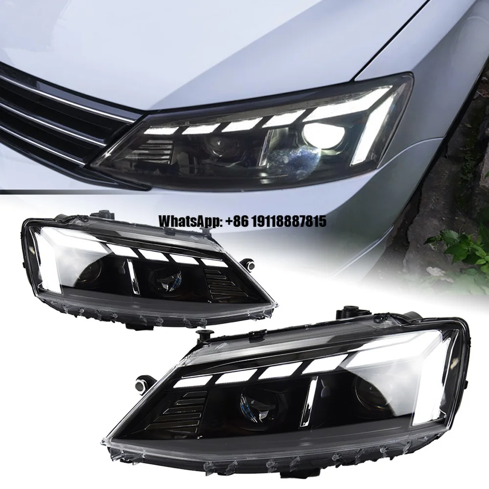 

Автомобильные фары для VW Jetta 2011-2019 MK6: Светодиодные проекционные линзы с анимацией, динамическим сигналом поворота и ДХО. Автомобильный аксессуар.