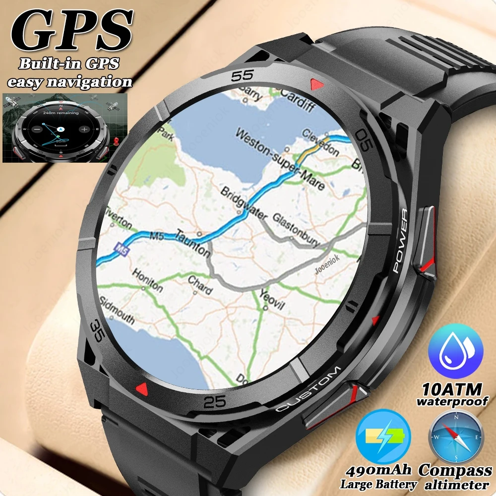 

GPS Smartwatch Men 1.43" AMOLED 10ATM Waterproof Bluetooth HD Call Compass Altitude Barometer Multi Sport Mode Smart Watch