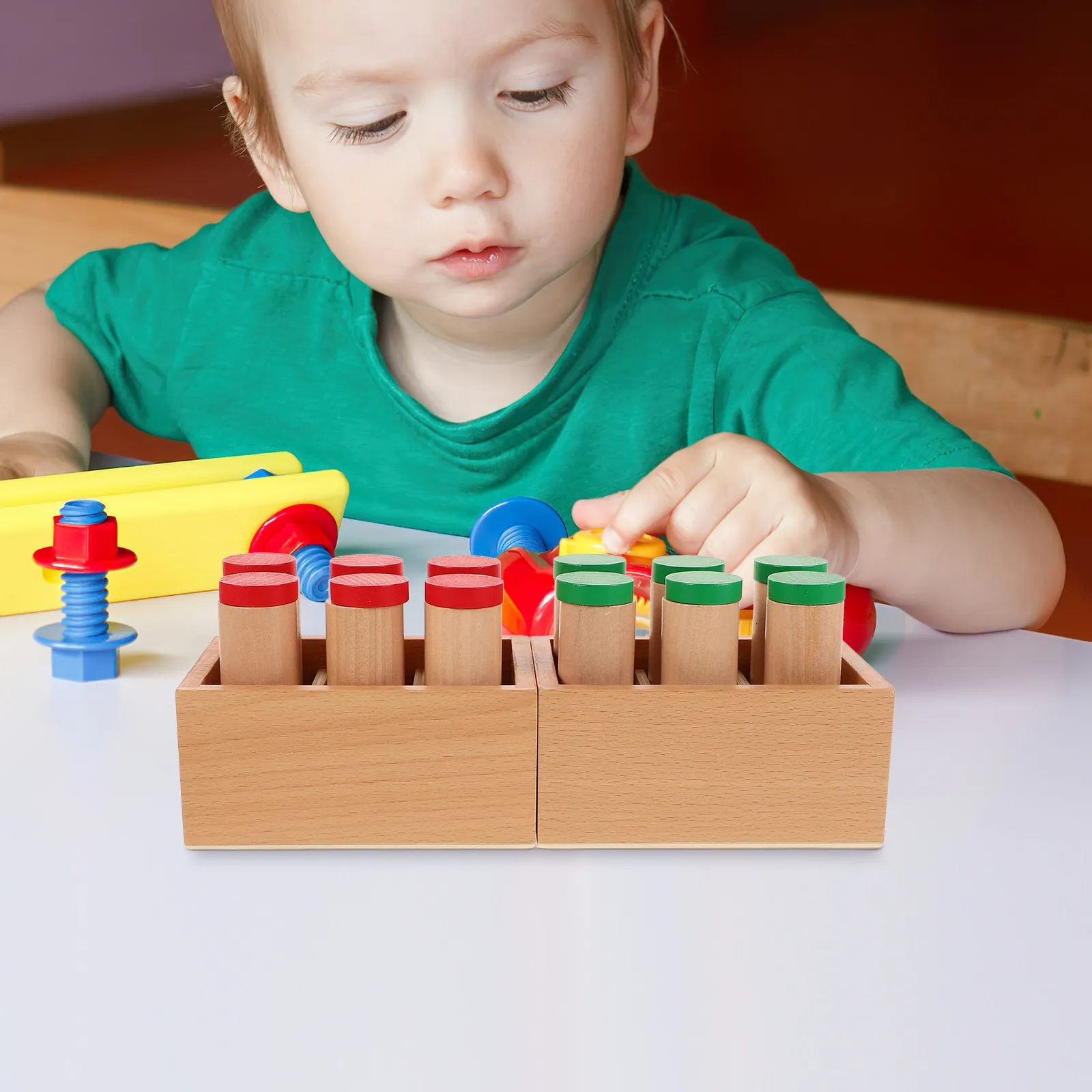 

1Set Montessori Auditory Sensory Cylinders Sound Boxes Early Education Sensor Development Preschool Learning Sensory Material