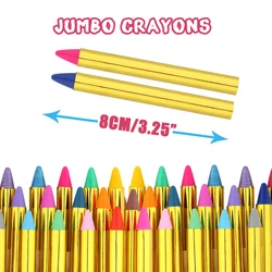 Bowitzki Face Paint Crayons for Kids 36 Colors Jumbo Body Painting Marker Sticks Makeup Crayons Kit with Face Painting Stencils