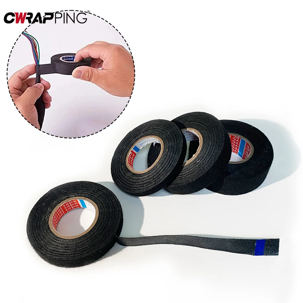 Car Cable Harness Wiring Fabric Loom Electrical Heat Tape Resistant Wiring Bundle Tape Coroplast Adhesive Automotive Cloth Tape