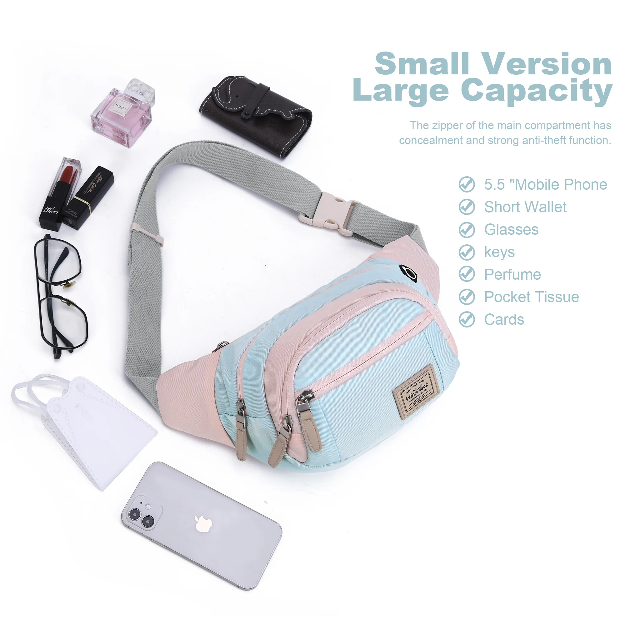 WindTook Fanny Pack for Women Men Travel Outdoors Running Hiking Bum Pack