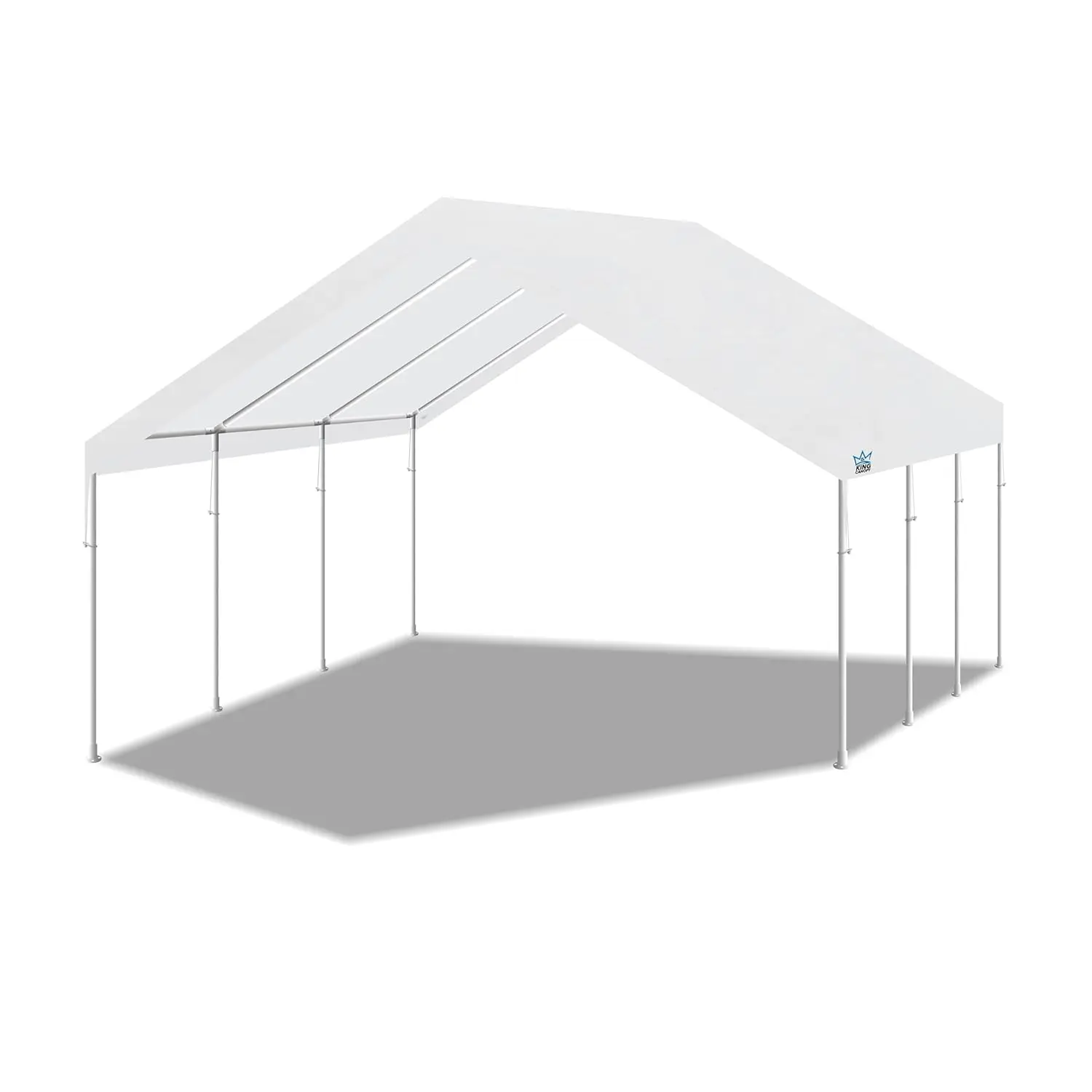 18x20ft 2-Inch Steel Frame 8-Leg Carport Canopy w/Buttons, White, Customized