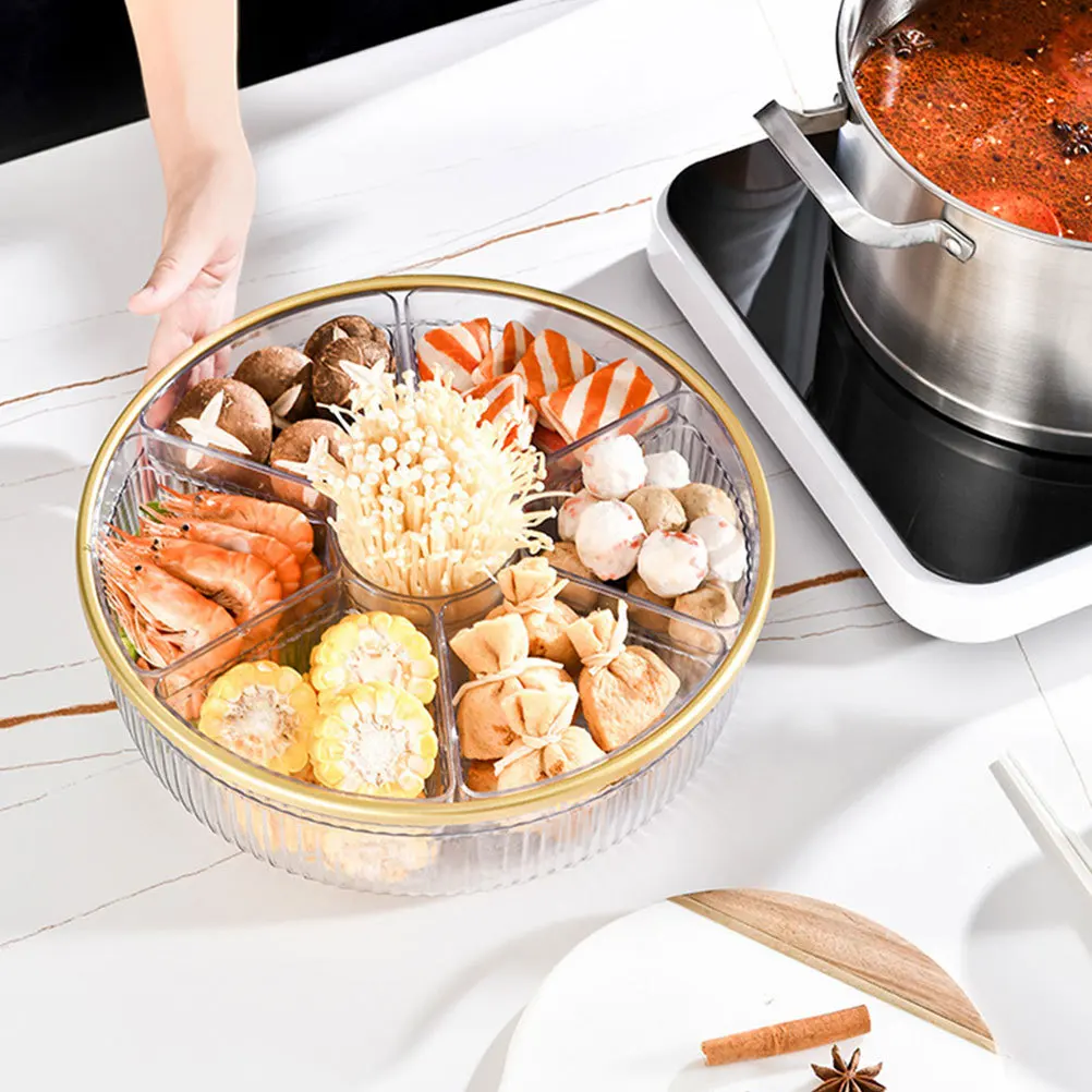 

Detachable Vegetable Dish Rotary Hot Pot Plate Creative Design Smooth Surface Serving Tray Fruit Platter Tray