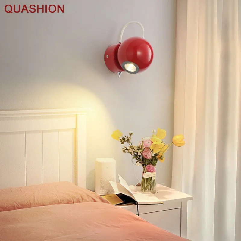 

Vintage Cream Wind Bedroom Bed Wall Light Creative Study Atmosphere Wall Light Living Room Hallway With Switch Wall Light