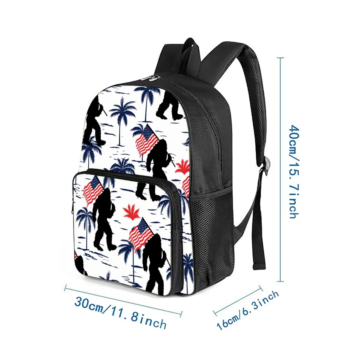 Hot Dog Chimpanzee Print Square Front Pocket Backpack Large Capacity for Boy/Girls Best Gift 2D  Cartoon Children's School Bag