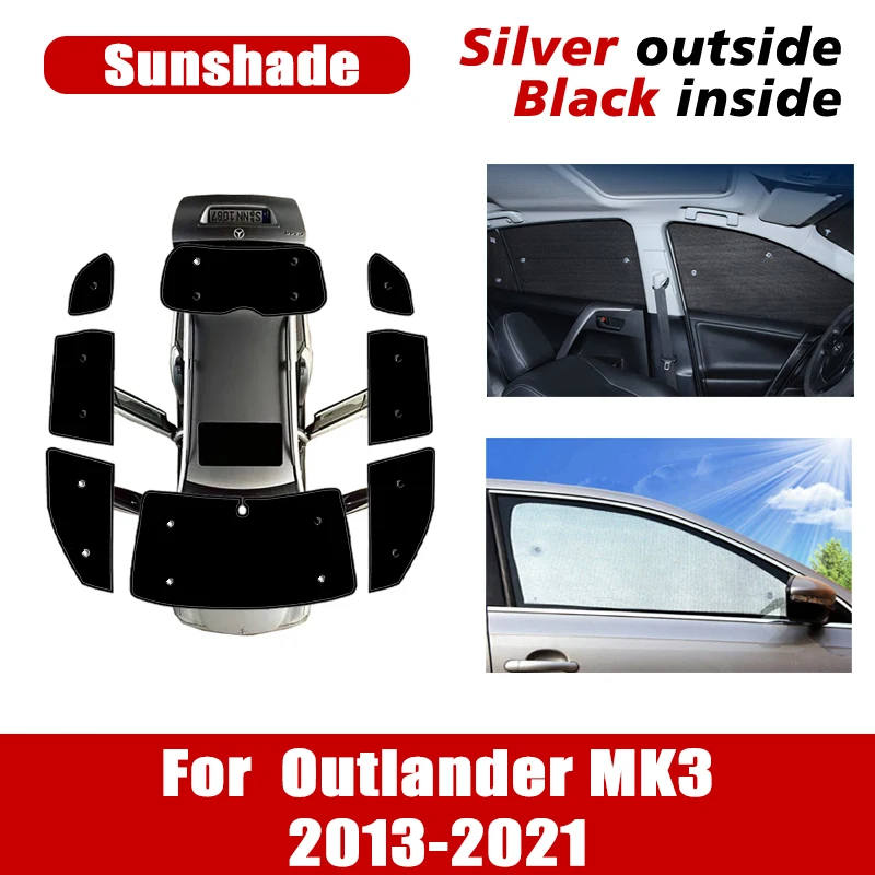 

Full Coverage Sunshade For Mitsubishi Outlander Accessories MK3 2013~2021 Auto Window Windshield Anti-UV Sunscreen Covers Visors