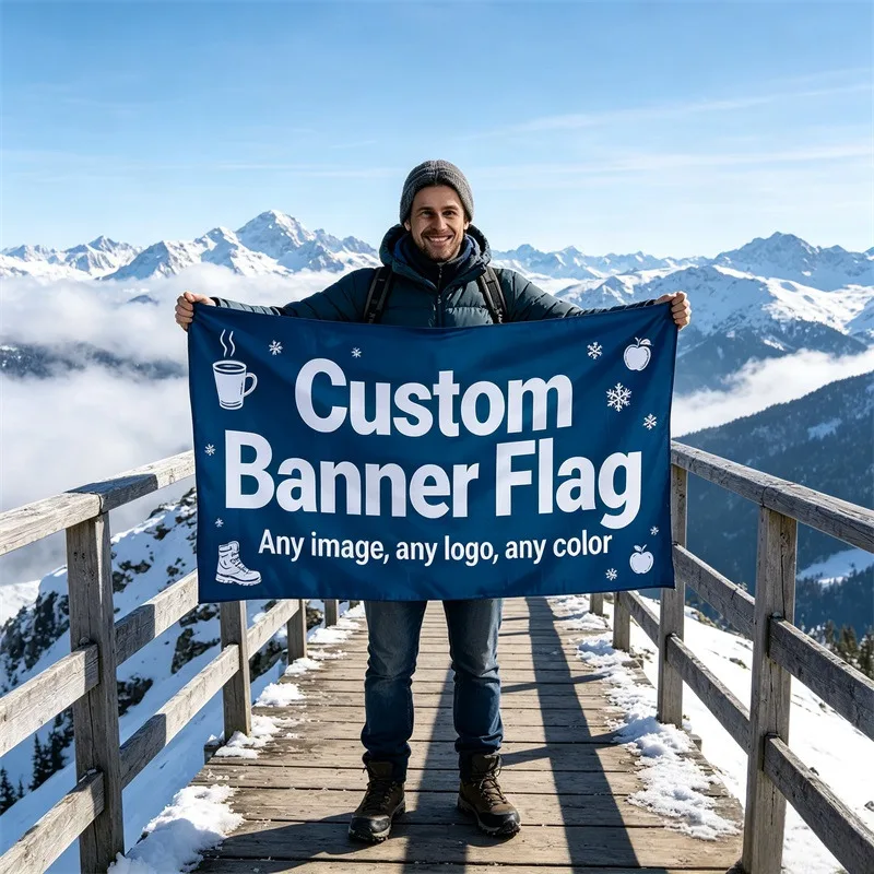Custom Advertising Flags Inject Rich Festive Vibes Into Holiday-Themed Group Activities Apply Deep Visitor Advertising Promotion